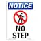 Signmission OSHA Notice, 5" Height, No Step Sign With Symbol, 5" X 3.5", Portrait OS-NS-D-35-V-14852 - alternate 1